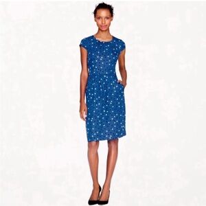 J.crew silk blue polka dot dress size 4